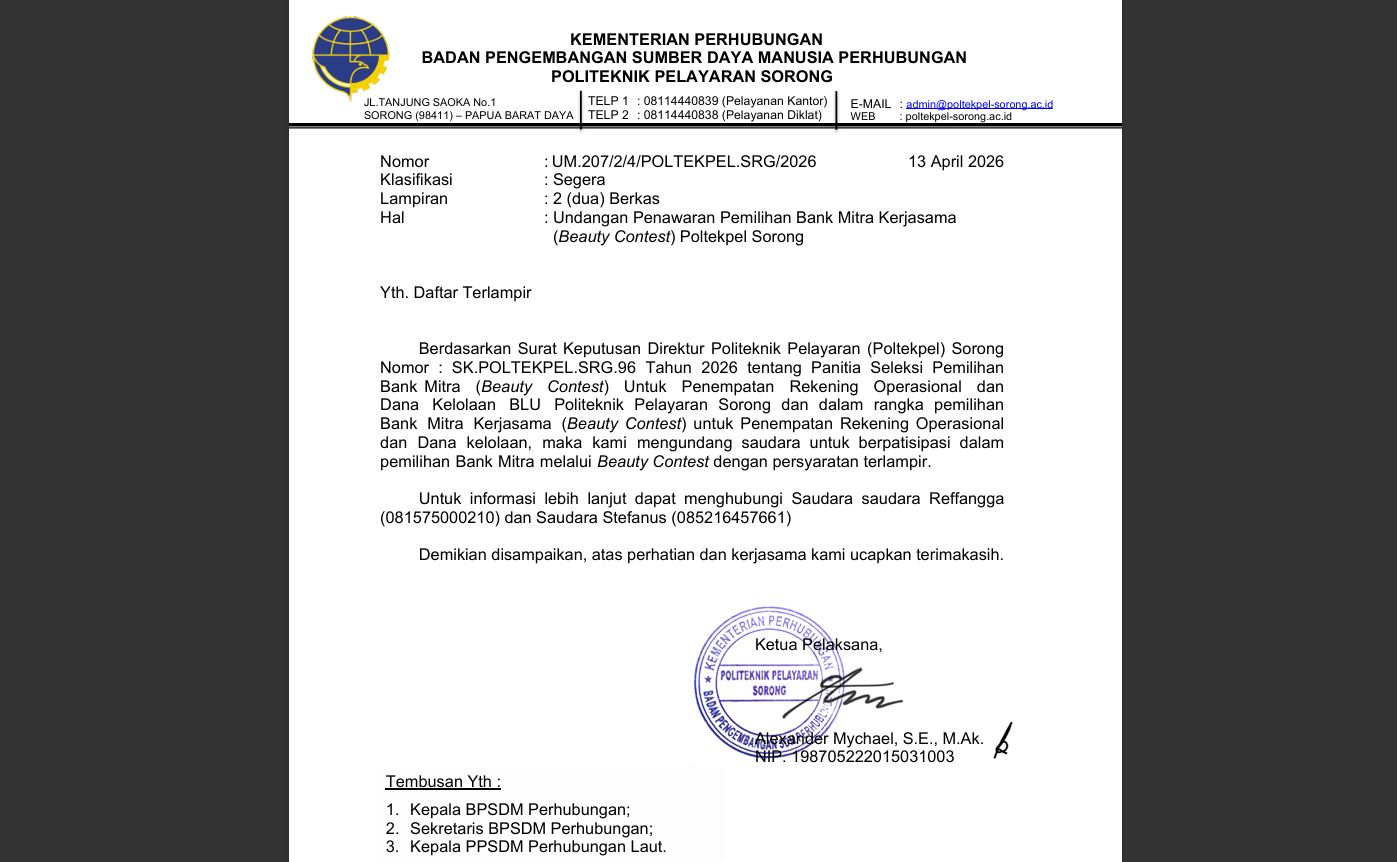 BEAUTY CONTEST – UNDANGAN PENAWARAN BANK MITRA