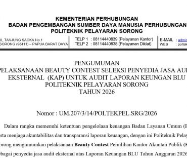 PENGUMUMAN BEAUTY CONTEST JASA AUDIT EKSTERNAL (KAP)  AUDIT LAPORAN KEUANGAN BLU