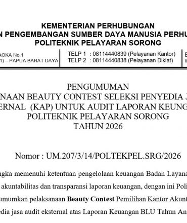 PENGUMUMAN BEAUTY CONTEST JASA AUDIT EKSTERNAL (KAP)  AUDIT LAPORAN KEUANGAN BLU
